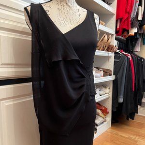 Armani Exchange Black Short Zip Unique Dress